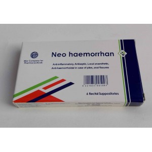 Neo haemorrhan (aluminium acetate+lidocaine+prednisolone+ruscus extract+zinc oxide) 6 suppositories 